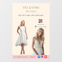 Pink Bridal Bliss Celebrate Love Happiness Wedding Fensteraufkleber