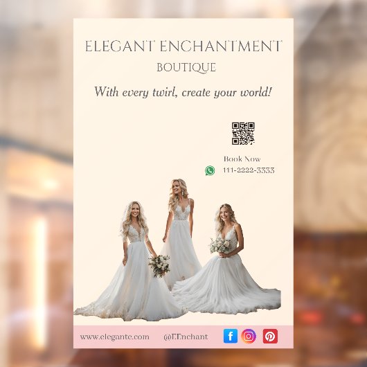 Pink Bridal Bliss Celebrate Love Happiness Wedding Fensteraufkleber (Blatt 2)