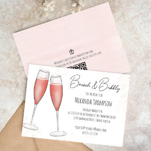 Pink Bridal Brunch Dusche QR Code Geschenk Registr Einladung