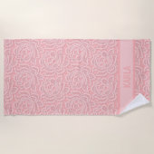 Pink Bridal Faux Lace Bachelorette Strandtuch (Vorderseite)