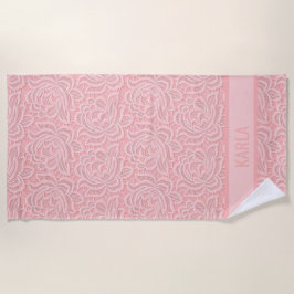 Pink Bridal Faux Lace Bachelorette  Strandtuch