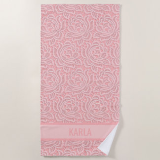 Pink Bridal Faux Lace Bachelorette  Strandtuch