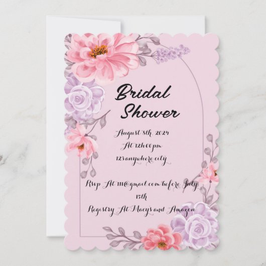 PINK BRIDAL SHOWER EINLADUNG (Vorderseite)