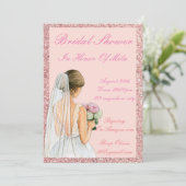 PINK BRIDAL SHOWER EINLADUNG (Stehend Vorderseite)