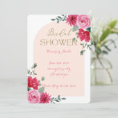 PINK BRIDAL SHOWER EINLADUNG (Stehend Vorderseite)