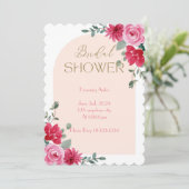 PINK BRIDAL SHOWER EINLADUNG (Stehend Vorderseite)