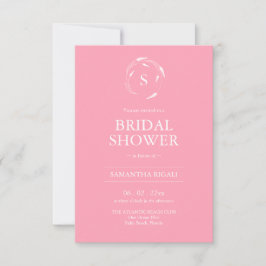 Pink Bridal Shower Invitation with QR Code Einladung