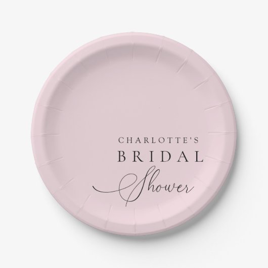 Pink Bridal Shower  Pappteller (Vorderseite)