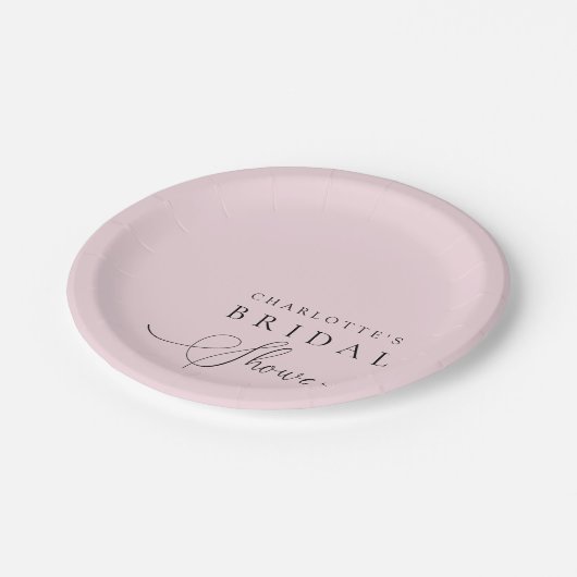 Pink Bridal Shower  Pappteller (Schrägansicht)