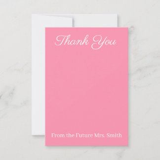 Pink Bridal Shower Thank You Card Dankeskarte