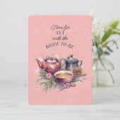 Pink Bridal Tea Party Ankündigung (Stehend Vorderseite)