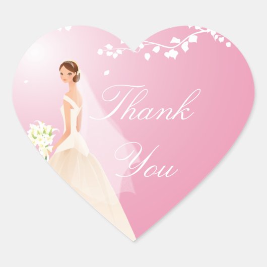 Pink Bride Brautparty Heart Sticker (Vorderseite)