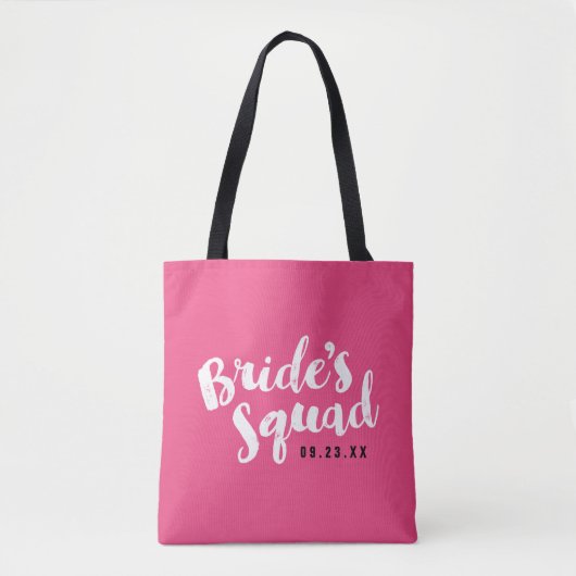 Pink Bride Squad Personalisierte Brautparty Tasche (Vorderseite)