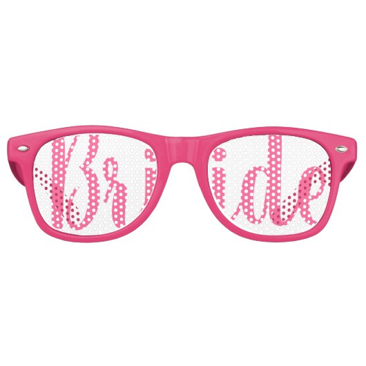 Pink BRIDE Swag Party Brille Partybrille (Vorderseite)