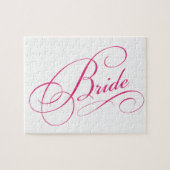 Pink BRIDE zu elegantem, kurvigem personalisiertes Puzzle (Horizontal)