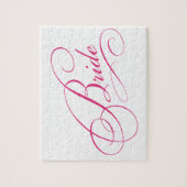 Pink BRIDE zu elegantem, kurvigem personalisiertes Puzzle (Vertikal)