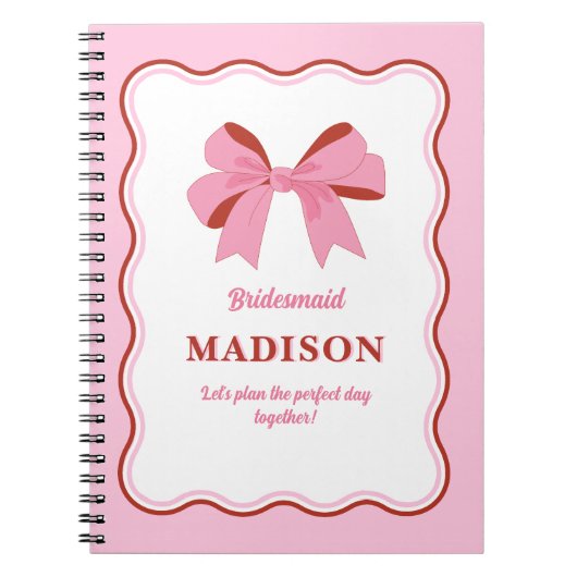 Pink Bridesmaid Bachelorette Notizblock (Vorderseite)