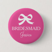 Pink bridesmaid badge buttons for wedding party (Vorderseite)