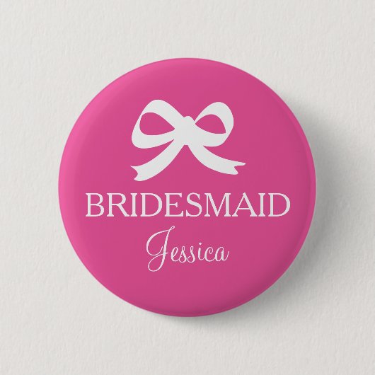 Pink bridesmaid badge buttons for wedding party (Vorderseite)