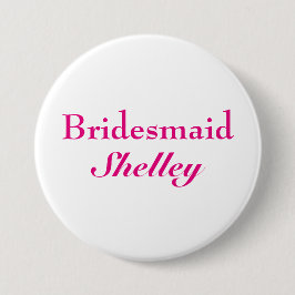 Pink Bridesmaid Button