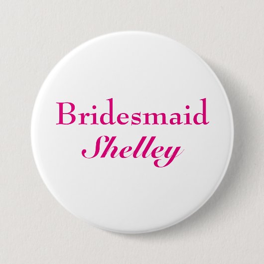 Pink Bridesmaid Button (Vorderseite)
