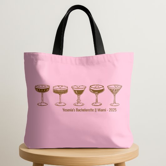Pink Bridesmaid Espresso Martini Bachelorette Tasche