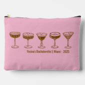 Pink Bridesmaid Espresso Martini Bachelorette Zubehörtasche (Vorderseite)