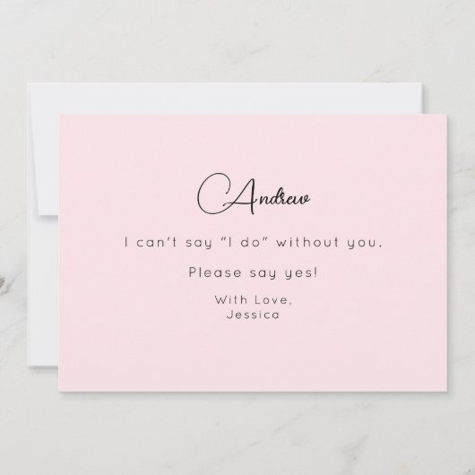 Pink Bridesman Vorschlag Script Einladung (Rückseite)