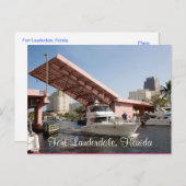 Pink Bridge in Fort Lauderdale Bay, Florida Postkarte (Vorne/Hinten)