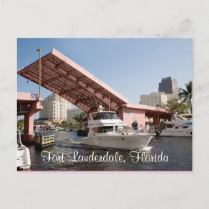 Pink Bridge in Fort Lauderdale Bay, Florida Postkarte