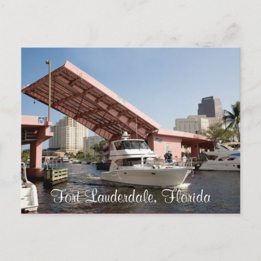 Pink Bridge in Fort Lauderdale Bay, Florida Postkarte (Vorderseite)
