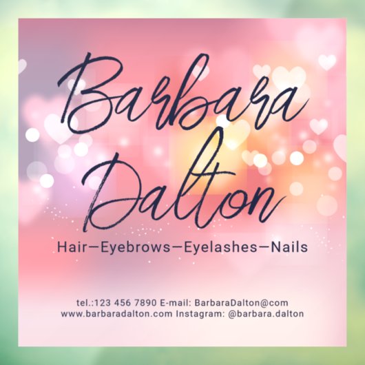 Pink Bright Bokeh Fensteraufkleber (Blatt 3)