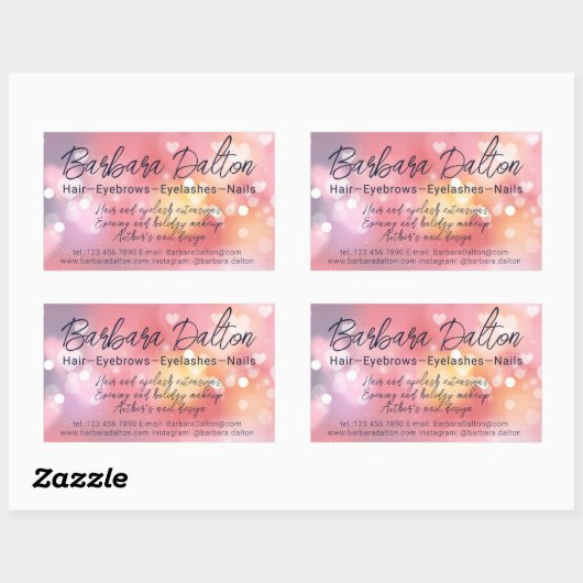 Pink Bright Bokeh Rechteckiger Aufkleber (Blatt)