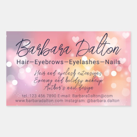 Pink Bright Bokeh Rechteckiger Aufkleber (Vorderseite)