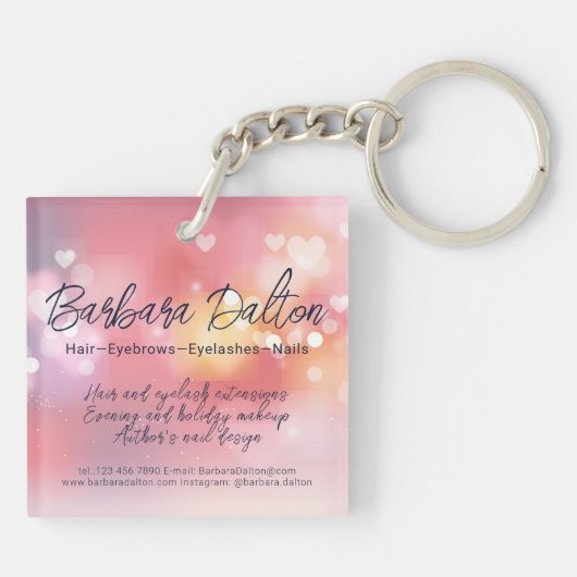 Pink Bright Bokeh Schlüsselanhänger (Rückseite)