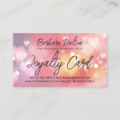 Pink Bright Bokeh Treuekarte (Rückseite)