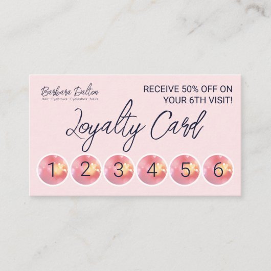 Pink Bright Bokeh Treuekarte (Vorderseite)