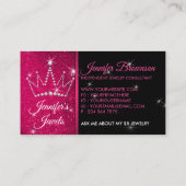 Pink Bright Luxury Juwelen Danke Crown Visitenkarte (Rückseite)