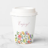 Pink Bright Rose Lilac Floral Brautparty Pappbecher (Vorderseite)