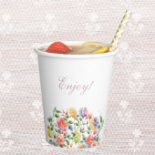 Pink Bright Rose Lilac Floral Brautparty Pappbecher