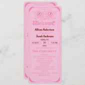 Pink Bright und Fett Hochzeitsprogramm (Vorne/Hinten)