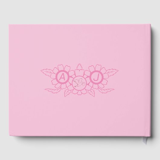 Pink Bright und kühn Wedding Guest Book Gästebuch (Rückseite)