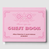 Pink Bright und kühn Wedding Guest Book Gästebuch (Vorderseite)