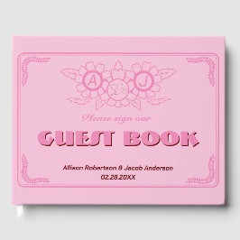 Pink Bright und kühn Wedding Guest Book Gästebuch