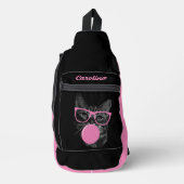 Pink-Brille und Kaugummi Crossbody Bag (Vorderseite)