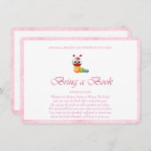 Pink bringt einen Buchwurm Begleitkarte (Vorne/Hinten)