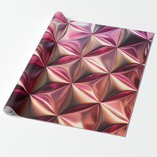 Pink Bronze Metallic Muster Wrapping Paper Geschenkpapier (Ungerollt)