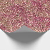 Pink Bronze Ombre Sparkle Glitzer Geschenkpapier (Ecke)