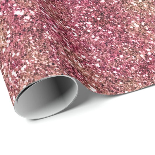 Pink Bronze Ombre Sparkle Glitzer Geschenkpapier (Rolleneckpunkt)