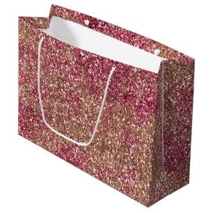 Pink Bronze Ombre Sparkle Glitzer Große Geschenktüte